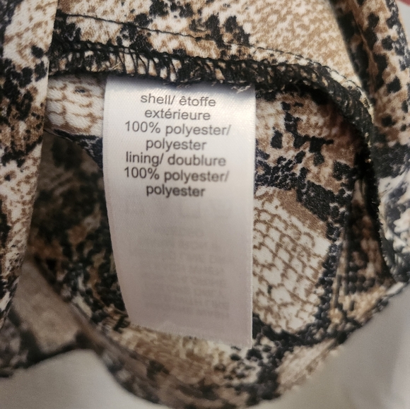 Maurices Snakeskin Print Cami Top XL Brown Black Wrap Peplum - Picture 6 of 7